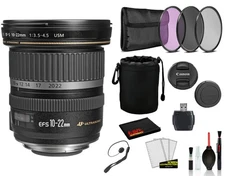 Canon EF-S 10-22mm f/3.5-4.5 USM  Lens with Bundle Package Deal Kit