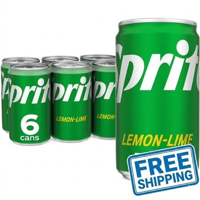Sprite Lemon-Lime Caffeine Free Soda Pop Mini Cans, 7.5 fl oz, 6 Pack
