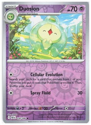 Duosion 038/086 Common Black Bolt Pokemon Reverse Holo Near Mint