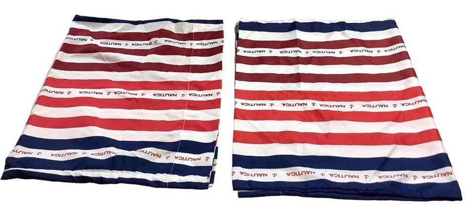 2 наволочки Nautica стандартные красные белые синие в полоску 29 x 19 дюймов детские чехлы - Изображение 2 из 4