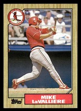 1987 Topps #162 Mike LaValliere Rookie Card St. Louis Cardinals. rookie card picture