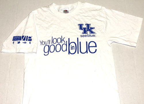 Rare Vintage University of Kentucky Wildcats Look Good In Blue T-Shirt New SMALL