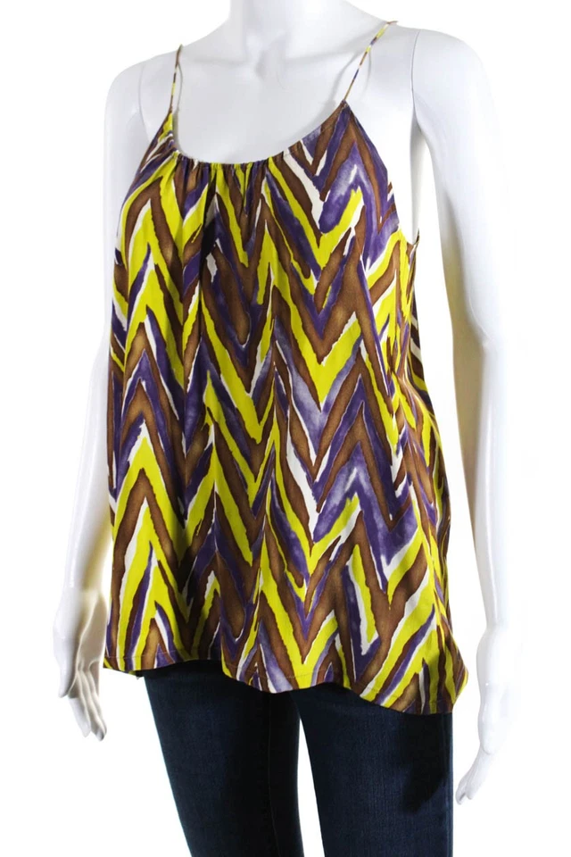 Tucker Womens Silk Abstract Print Spaghetti Strap Camisole Top Multicolor Size S - Image 2 of 4