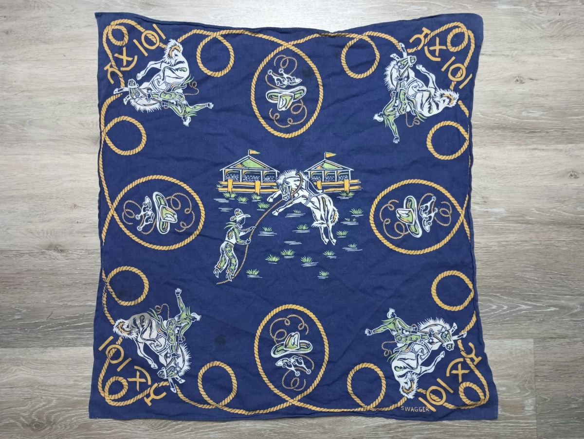 Western/Bandana Blue Original Vintage Plain & Solid Handkerchiefs