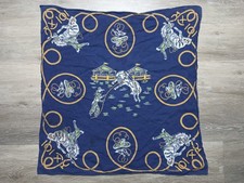 vtg 50s Swagger Bandana Western Cowboy Cotton Navy Blue and Gold 24.5 Corral USA