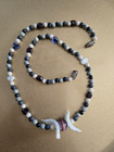 Men's Women's Necklace -Shell Pearl Stone Agate Glass Marble Beaded VTG Necklace — photo 9