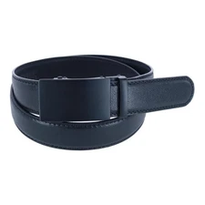CTM Men's Sleek Leather Adjustable Ratchet Belt