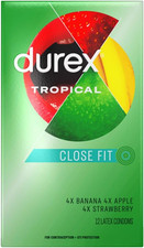 Durex Tropical Flavored Latex Condoms-12 Count