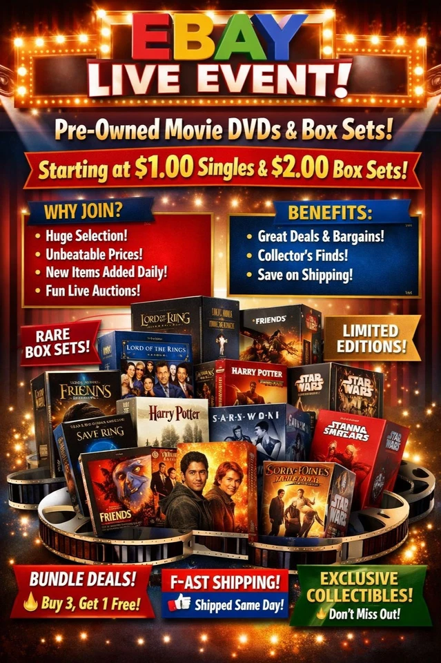 eBay Live Event! Pre-Owned Movie DVDs & Box Sets Starting at $1.00