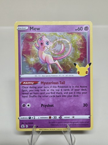 Pokémon TCG Mew 11/25 Holo Rare Celebrations 25th Anniversary LP