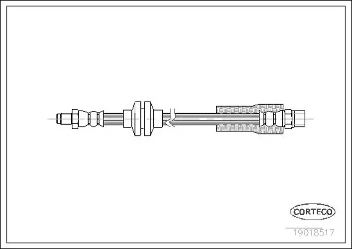 Flexible brake hose Front Axle 19018517 CORTECO for AUDI 100 C3 Saloon COUPE B3