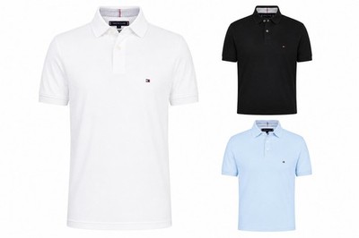 Tommy Hilfiger Herren Poloshirt Polo Shirt Kurzarm Baumwolle Regular Fit