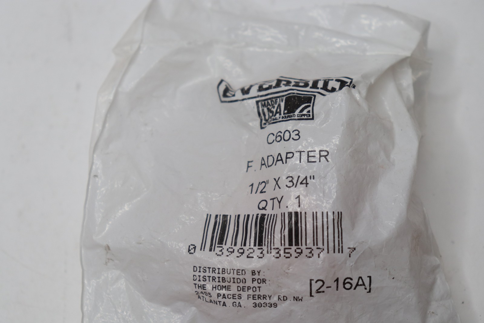 Everbilt Pressure Cup x FIPT Female Adapter Copper 1/2" x 3/4" C603
