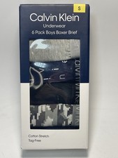 CALVIN KLEIN Boys 6 Pack Boxer Brief size S