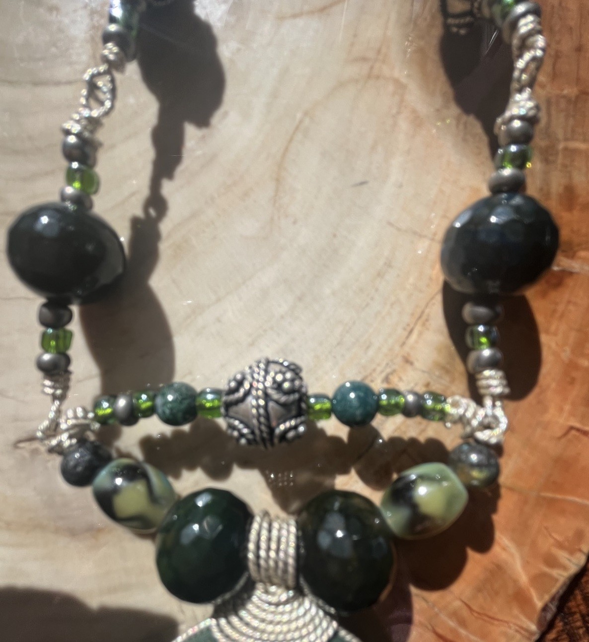 Handcrafted Artesian Jasper Beaded Statement Neck… - image 4