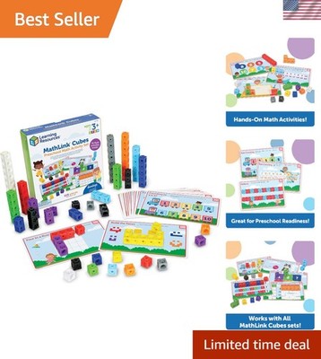 Colorful MathLink Cubes for Preschool: 100 Pieces of Educational Fun for Kids 3+