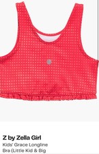 Z By Zella Girls Sports Bra L 14/16 Girls Grace Longline Bra NWT Red