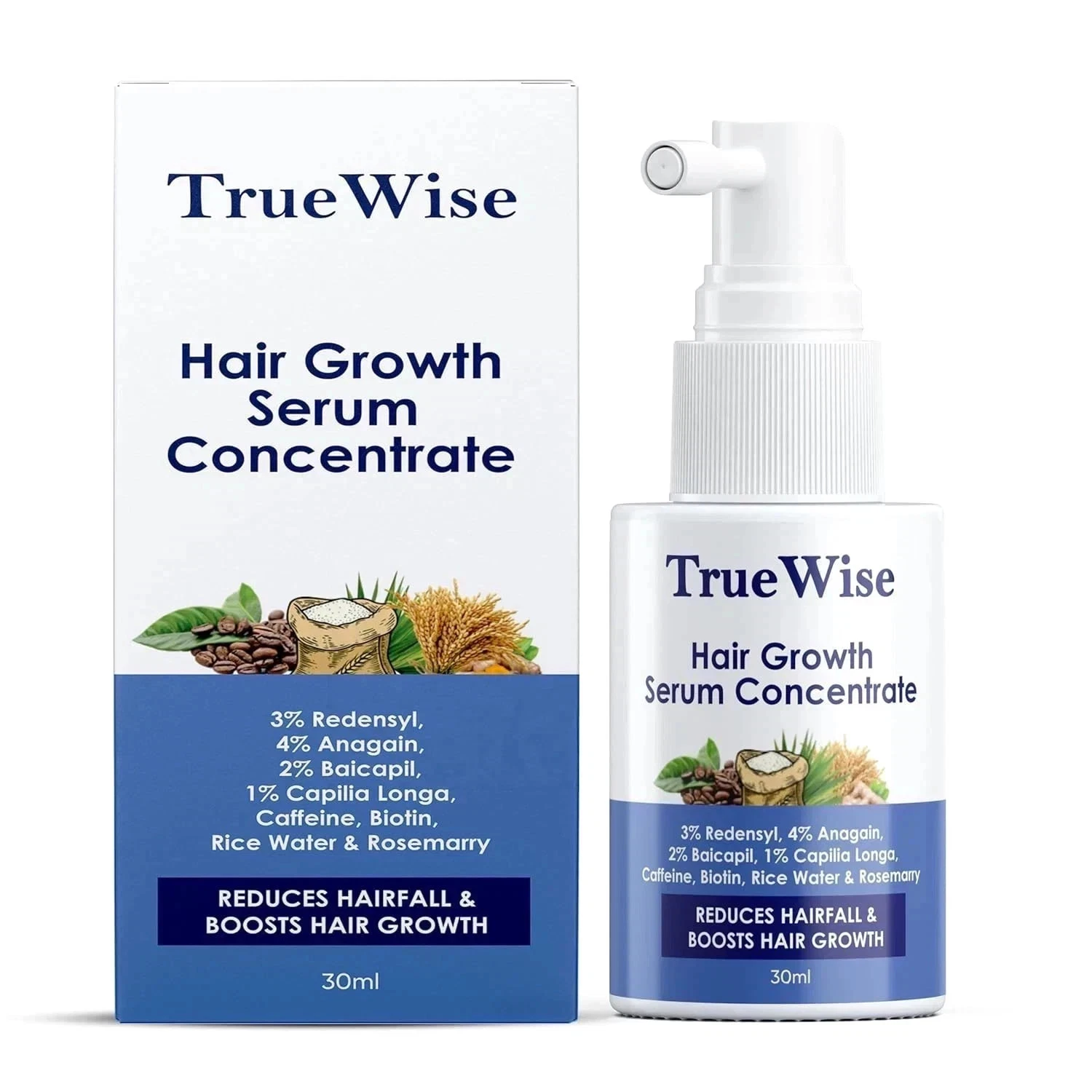 TrueWise Hair Growth Serum For All Hair Types Unisex 30ml