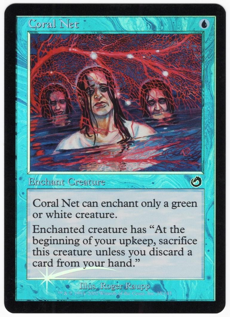Coral Net 2002 Torment FOIL Blue Common Enchantment MTG NM AZ1