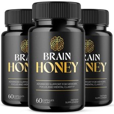3 Pack Brain Honey Nootropic Natural Brain Supplement Brain Honey 180 Capsules