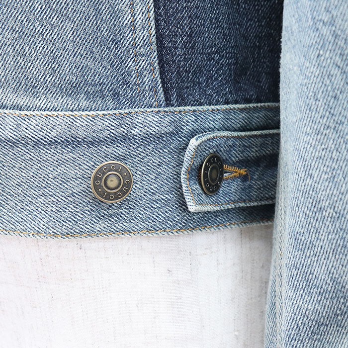 GUCCI Denim Jacket Logo button Reconstructed Patc… - image 19