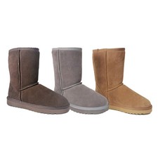AUS WOOLI Australia Water-Resistant Genuine AU Sheepskin Mid Calf Boots