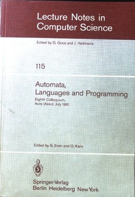 Automata, languages and programming; Lecture notes in computer science ; 115 Eve