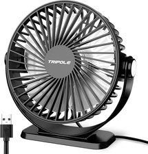 Tripole Small Desk Fan USB Powered Portable Fan 3 Speeds Strong Airflow Mini Fan