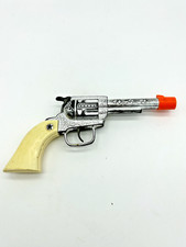 Cap Gun J8D Cowboy Tootsie Toy White Handle Metal Stars Pony Boy with Holster