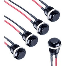 12mm Momentary Push Button Switch High Round Head ON Off Normally OpenBlack