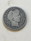 1916-P Barber Dime -- actual coin