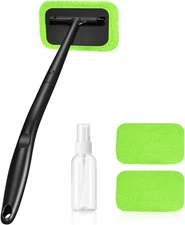 Windshield Cleaner Tool – 22” Car Window Cleaning Brush Kit Ergonomic Handle, 3