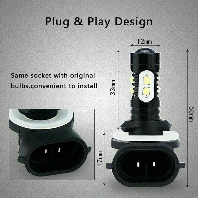 For Polaris Sportsman 500 550 570 600 700 800 850 3X 881 LED Headlight Bulbs Kit Foto 2 de 4