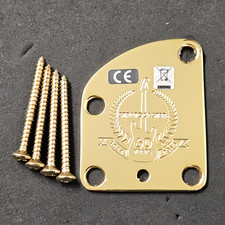 2014 Fender USA 60th Anniversary Strat Gold Neck Plate for Contoured Heel Guitar