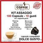 KIT ASSAGGIO 180 capsule DOLCE GUSTO - Ginseng, Orzo, Nocciola, Pistacchio, etc.