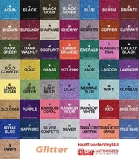 Siser Glitter Iron On HTV For Garments (T-Shirts) 15 Inches x 12 Inches