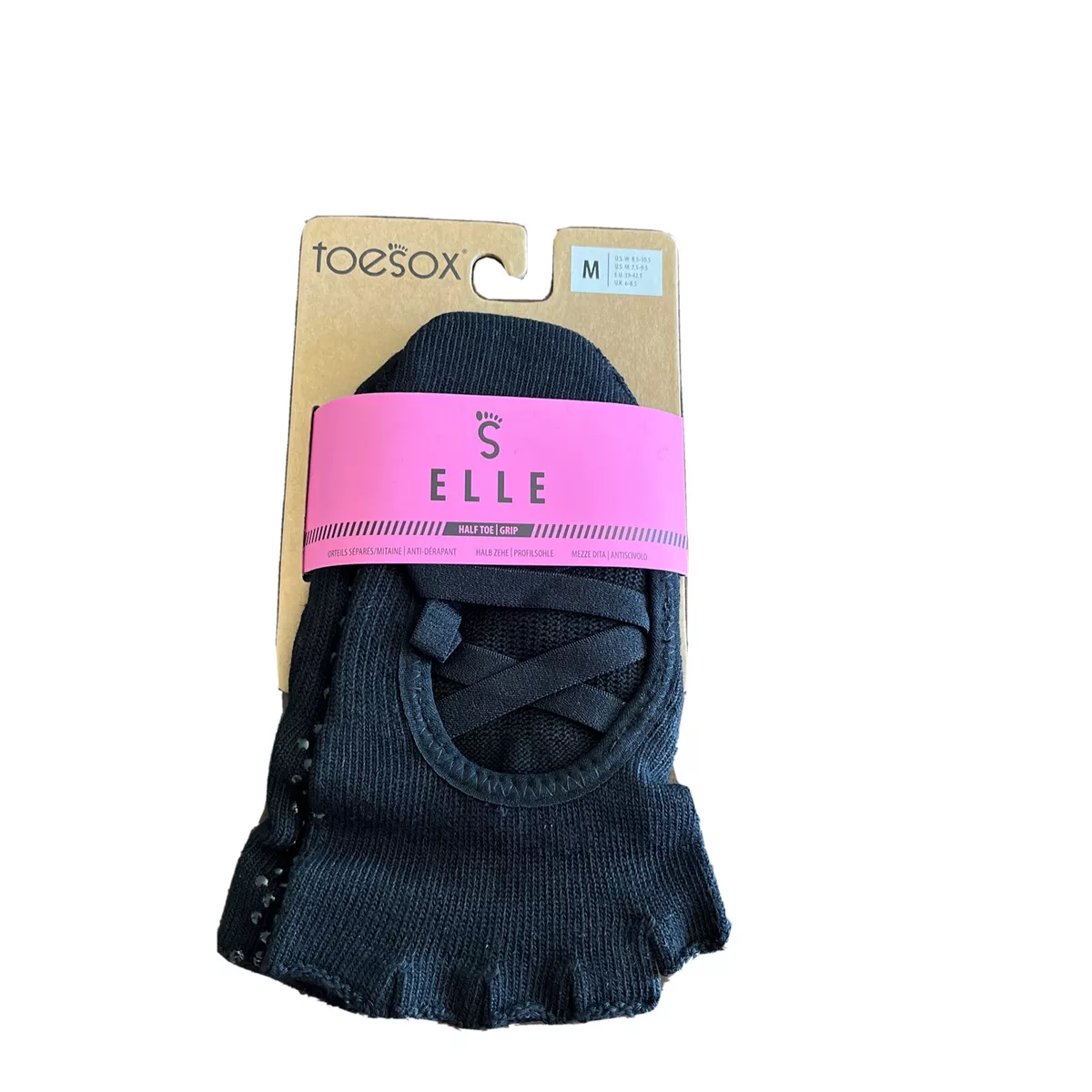 Elle Toesox NEW Pink Half Toe Gripper Socks Size M US W 8.5 - 10