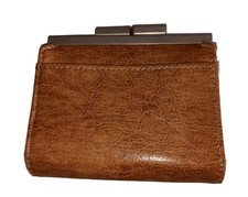 Mundi Frame Double Pocket Coin Purse, Tan.