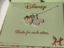 Disney MICKEY MINNIE Made For Each Other PENDANT NECKLACE NIB