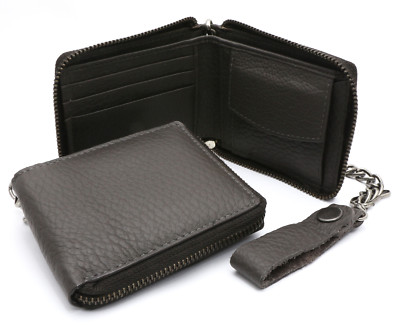 Black Textured Zip-Around Wallet Amazon.com: VEESKYEE Wallets for Men with Zipper Zip Around  main image 3