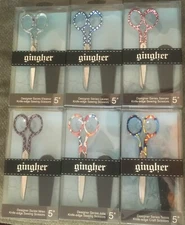 GINGHER LIMITED EDITON DESIGNER SERIES 5" SCISSORS  NIB !!!