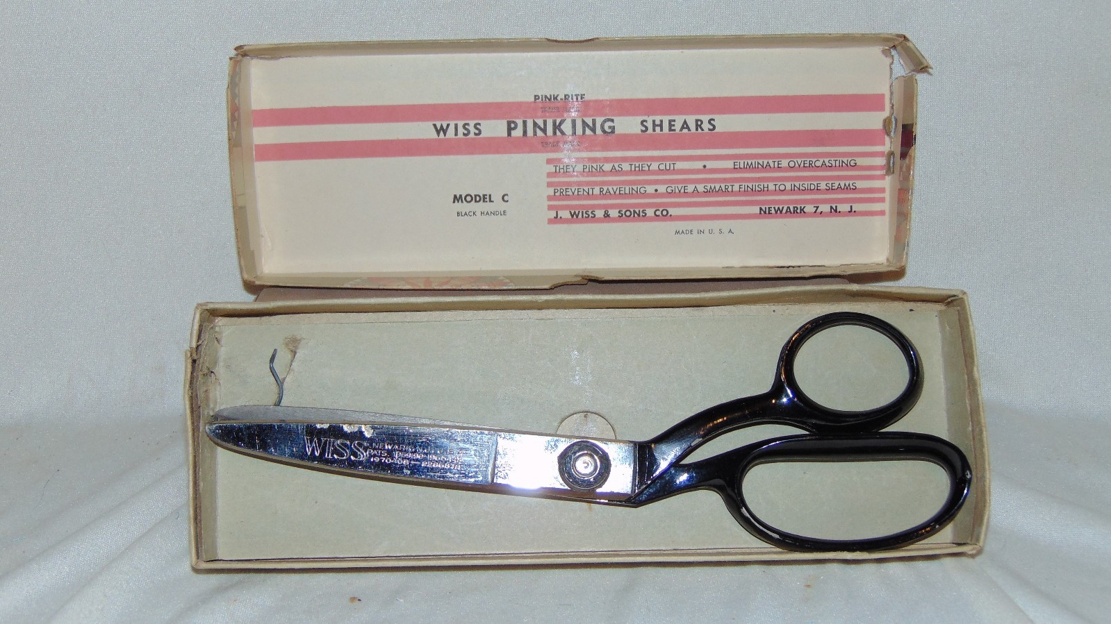 Vintage 9" WISS Pinking Shears Black Handles Model C eBay