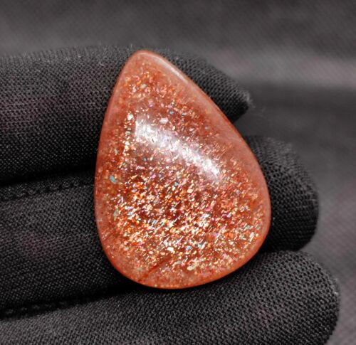 41.30 Cts 100 % Natural Orange Sunstone Gemstone Rare Sunstone Pear Shape Cabs - Picture 1 of 5