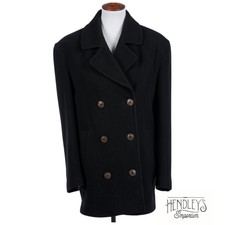 Womens Gloverall Peacoat Us 8 In Black Wool Blend Double Breasted Winter Coat