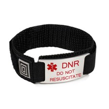 DNR Do Not Resuscitate Medical Alert ID Bracelet. Free emergency wallet Card 