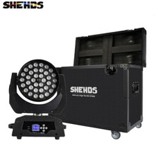 SHEHDS Flightcase of LED 36x18W Wash Zoom RGBWA UV Moving Head Lighting