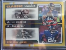 2022 PANINI CLASSICS CLASSIC COMBOS Eli Manning / Tiki Barber Gold 53/99 Giants