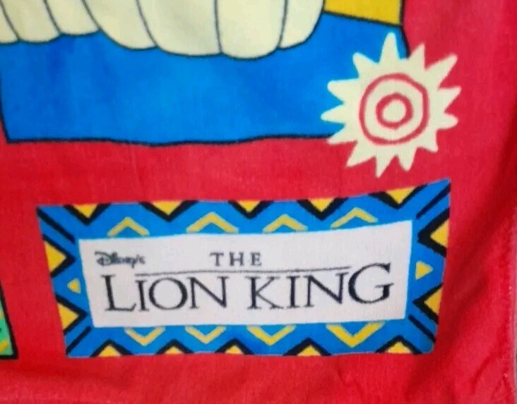 Vintage Disneys The Lion King Towel Pumbaa Timon Simba Beach
