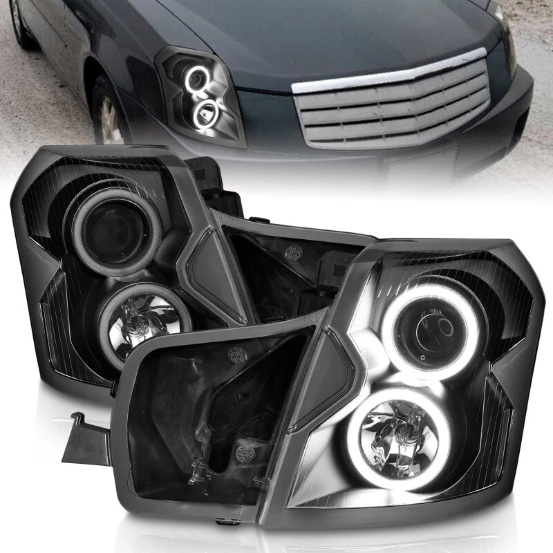 ANZO For 2003-2007 Cadillac Cts Projector Headlights W/ Halo Black (CCFL) Foto 2 de 4