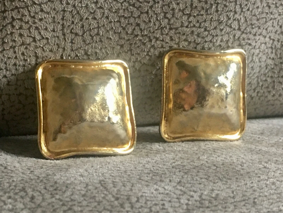 Boucles D'oreilles Cœur Martelé EDOUARD RAMBAUD - Vintage 80s, Dorées, Clips France